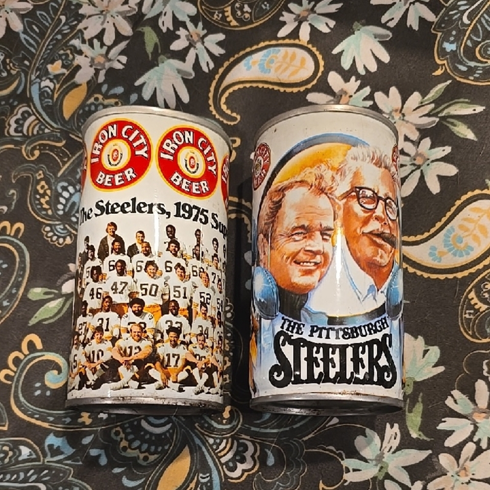 Vintage 1970s Pittsburg Steelers Cans Collectible Used Nfl Football